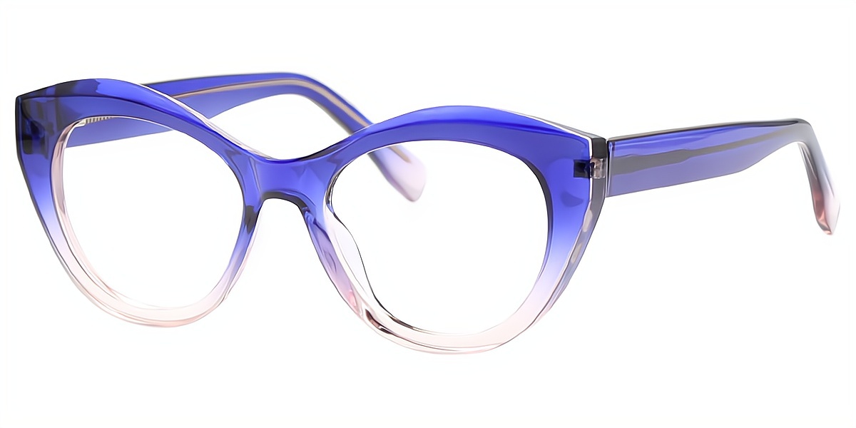 Blue Cat Eye Hipster TR90 Eyeglasses