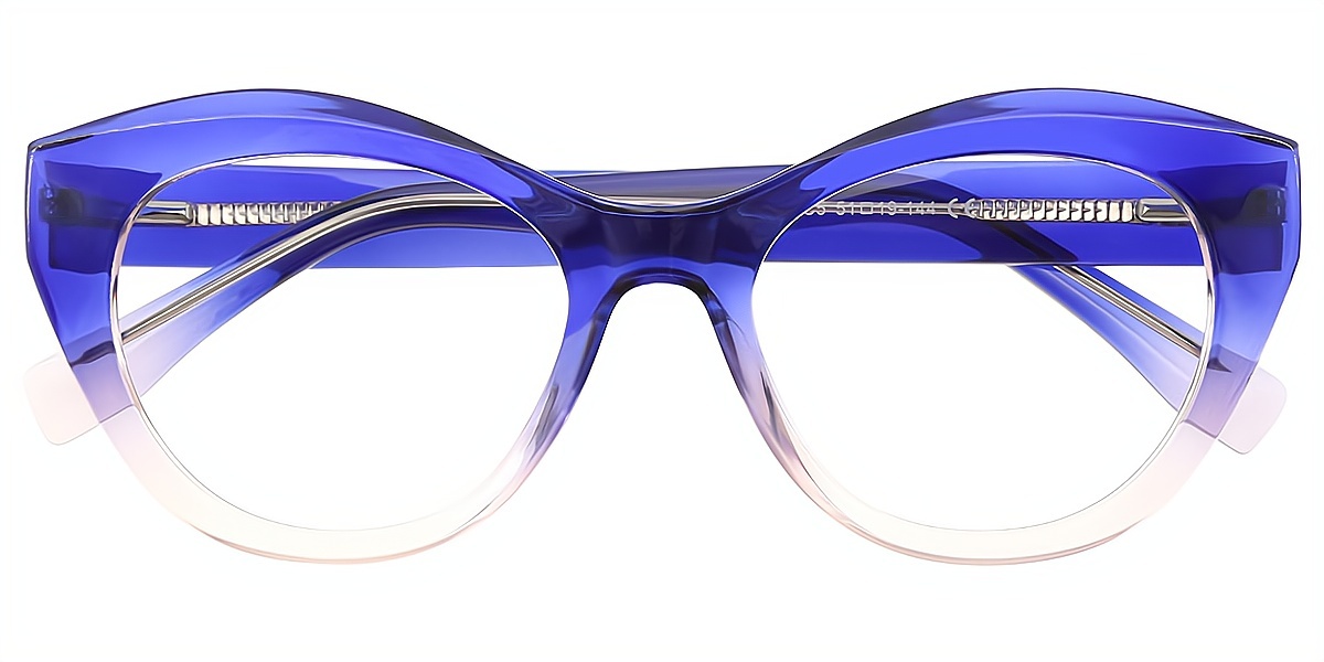 Blue Gradient Cat Eye Hipster TR90 Eyeglasses