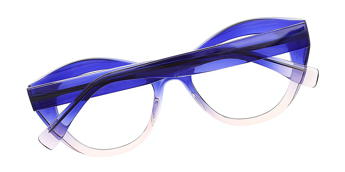 Blue Cat Eye Hipster TR90 Eyeglasses