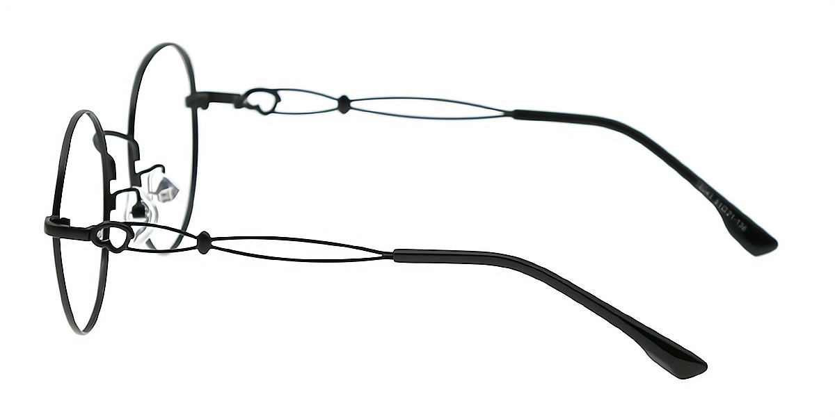 Black Round Elaborate Metal Eyeglasses