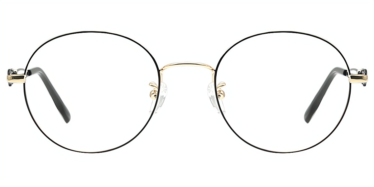 Golden Round Elaborate Metal Eyeglasses