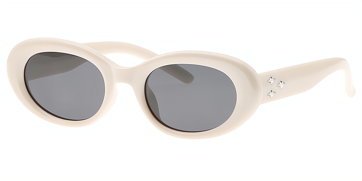 White Oval Retro TR90 Eyeglasses