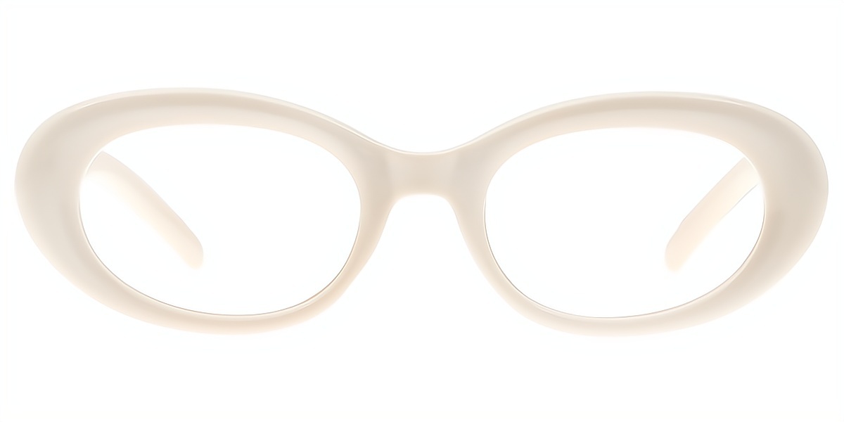 White Oval Retro TR90 Eyeglasses