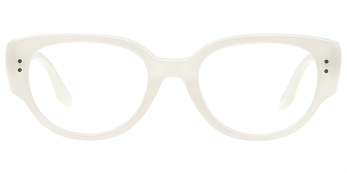 White Oval Chic TR90 Eyeglasses