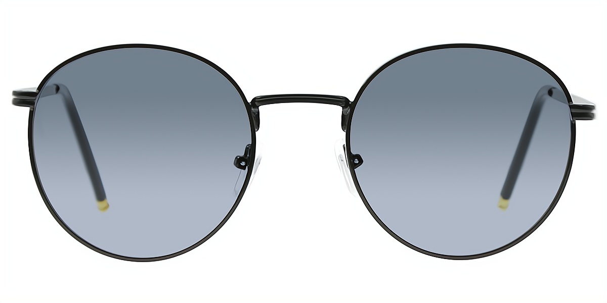 Black Oval Retro Metal Eyeglasses