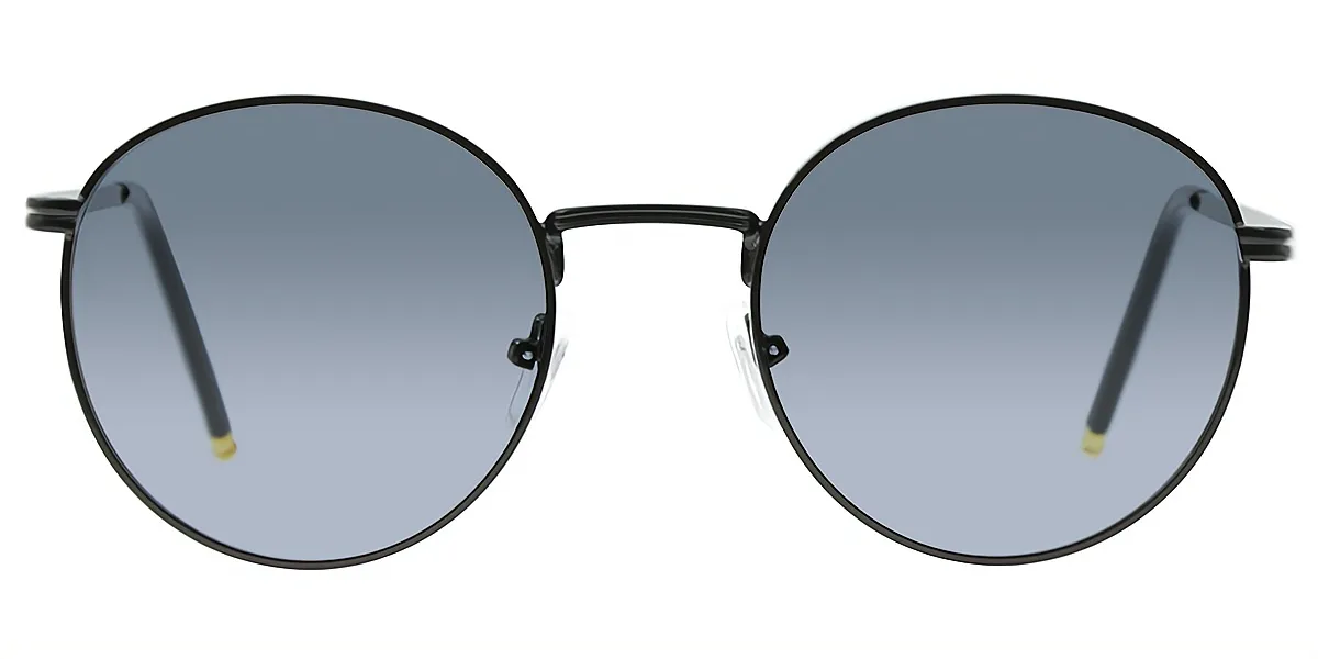 Black Oval Retro Metal Eyeglasses