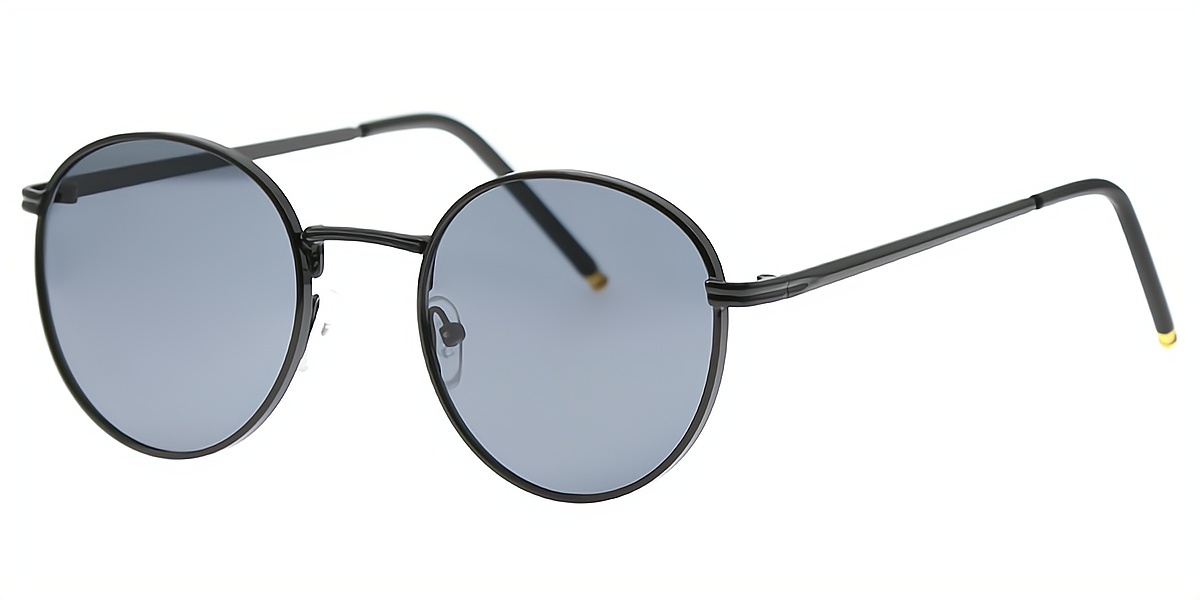 Black Oval Retro Metal Eyeglasses