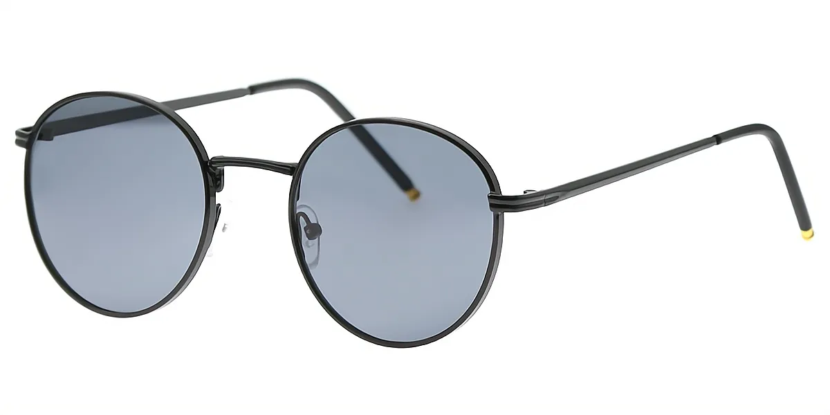 Black Oval Retro Metal Eyeglasses