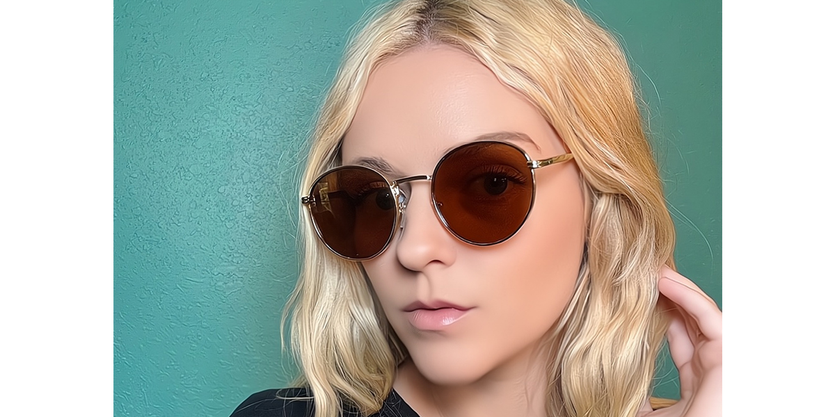 Golden Oval Retro Metal Eyeglasses