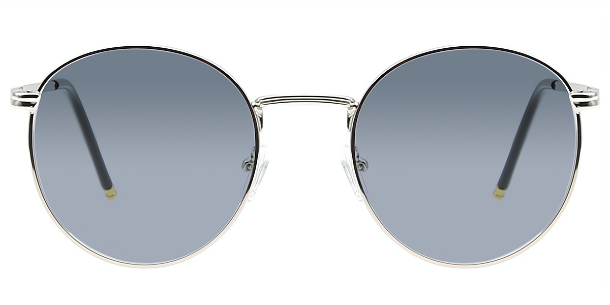Silver Oval Retro Metal Eyeglasses