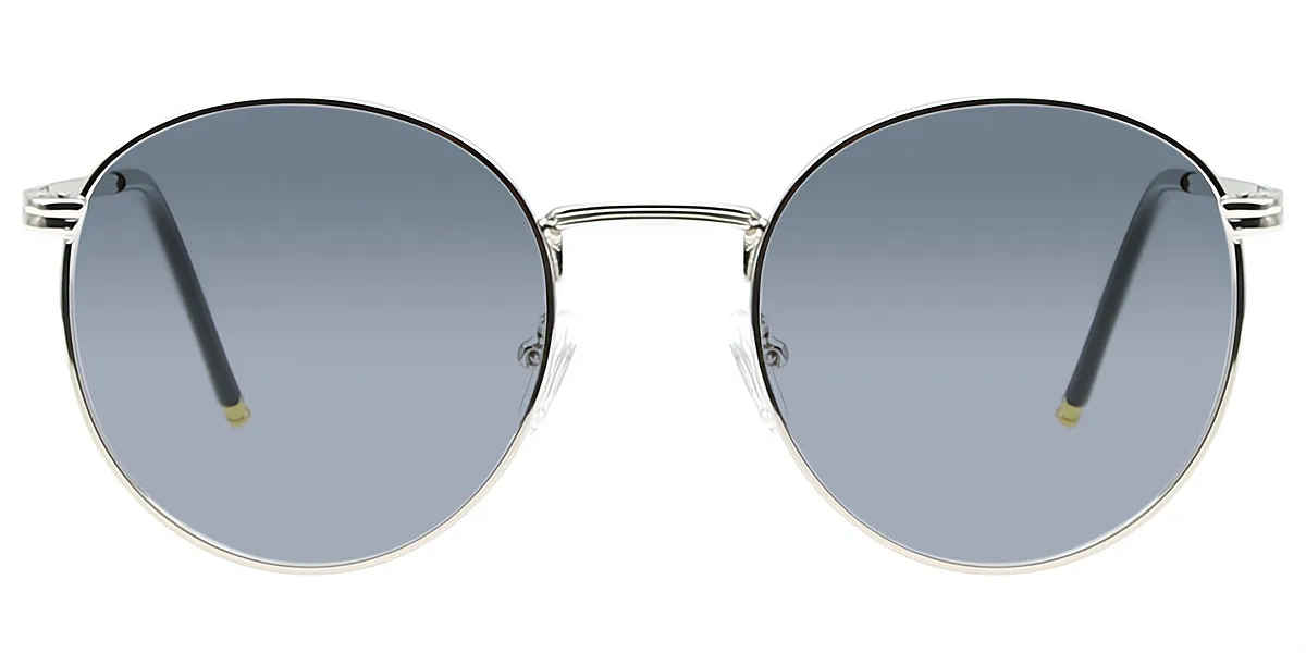 Silver Oval Retro Metal Eyeglasses