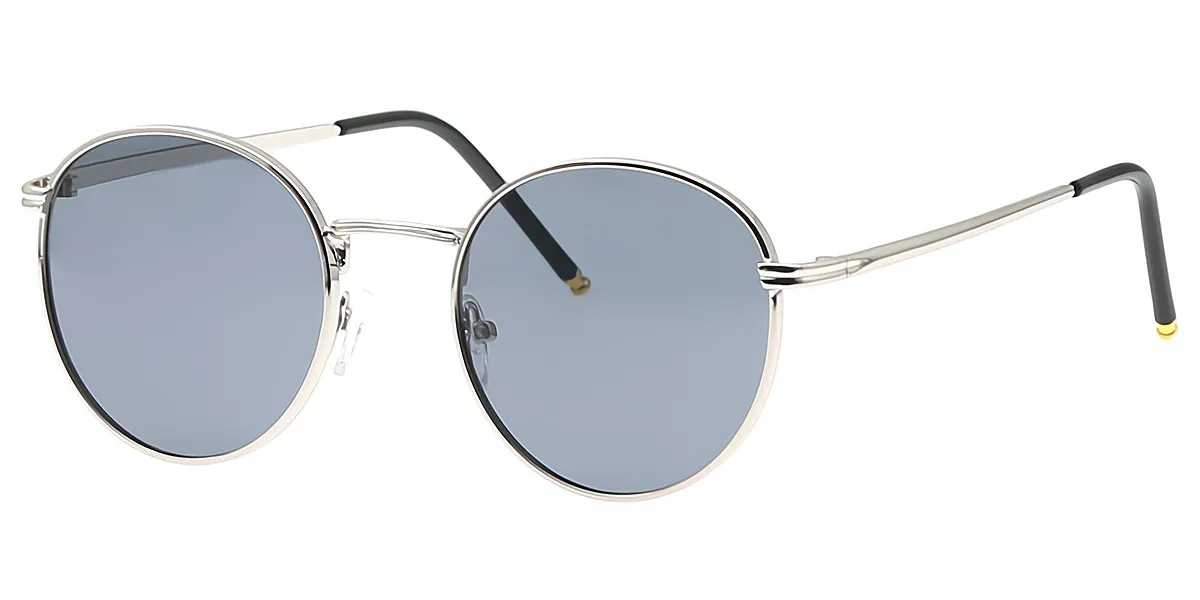 Silver Oval Retro Metal Eyeglasses