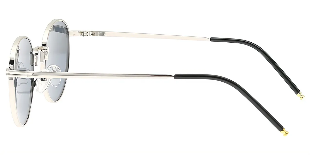 Silver Oval Retro Metal Eyeglasses