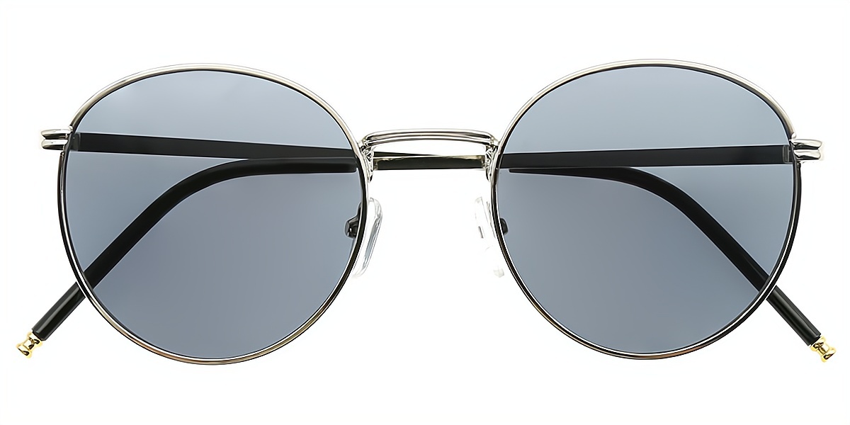 Silver Oval Retro Metal Eyeglasses