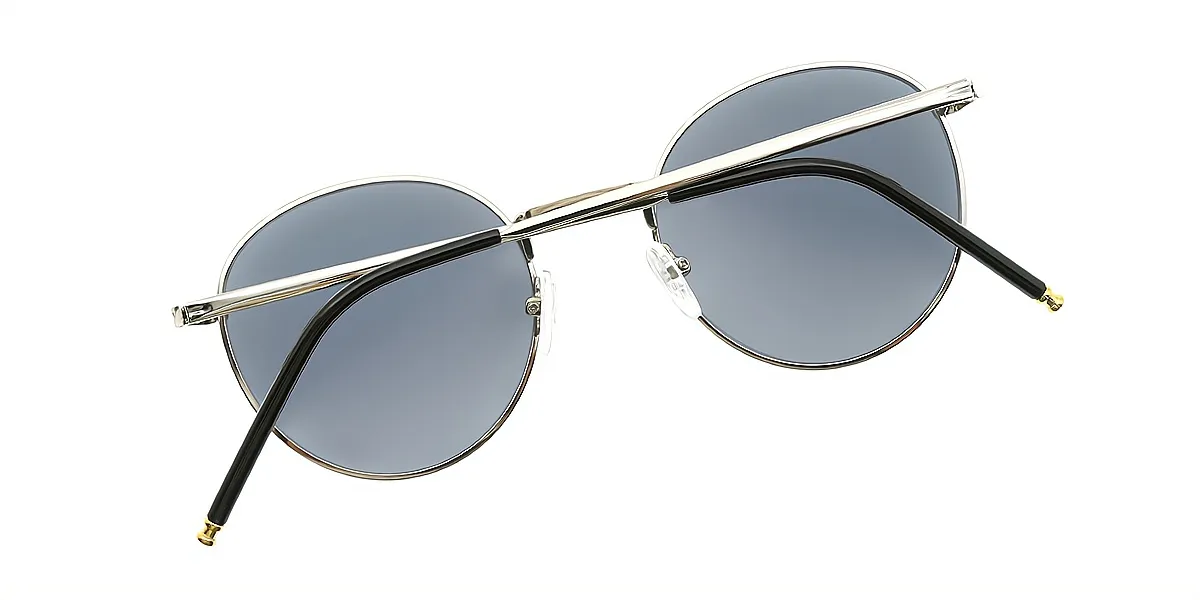 Silver Oval Retro Metal Eyeglasses