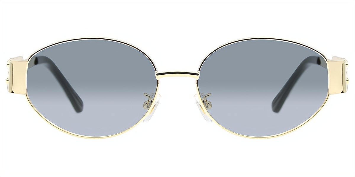 Golden Oval Simple Metal Eyeglasses