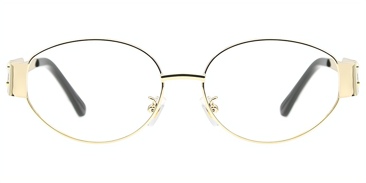 Golden Oval Simple Metal Eyeglasses