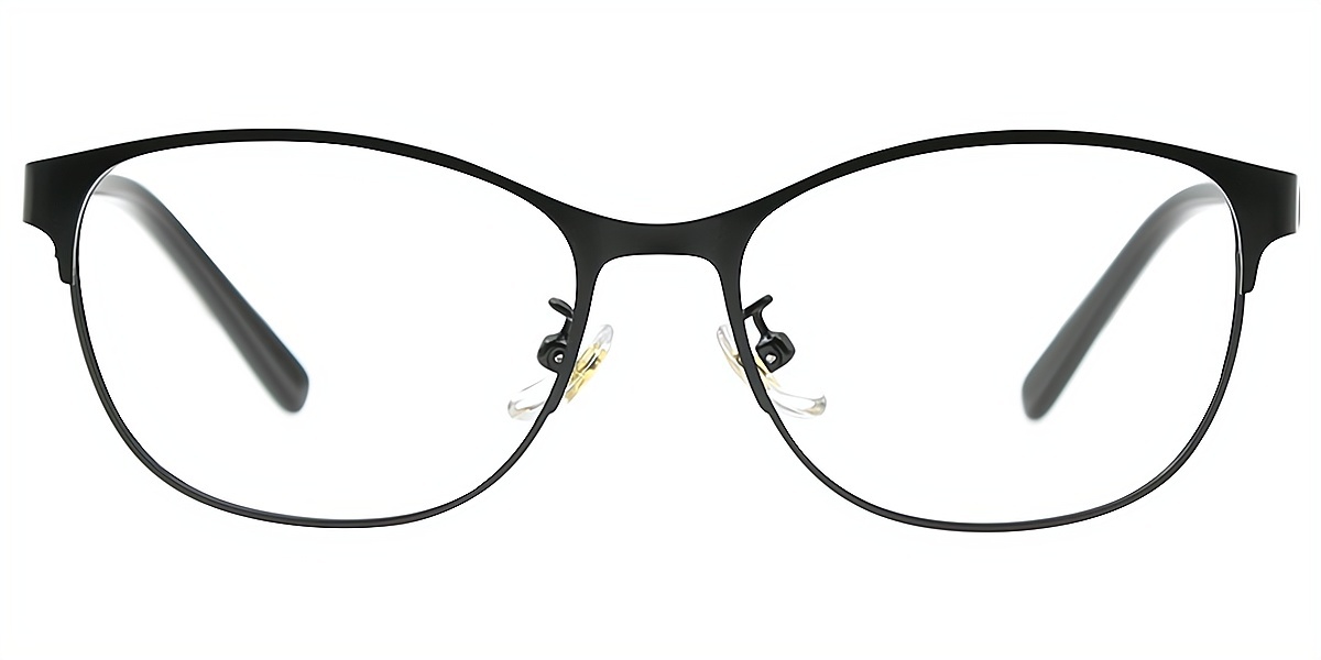 Black Cat Eye Simple Metal Eyeglasses