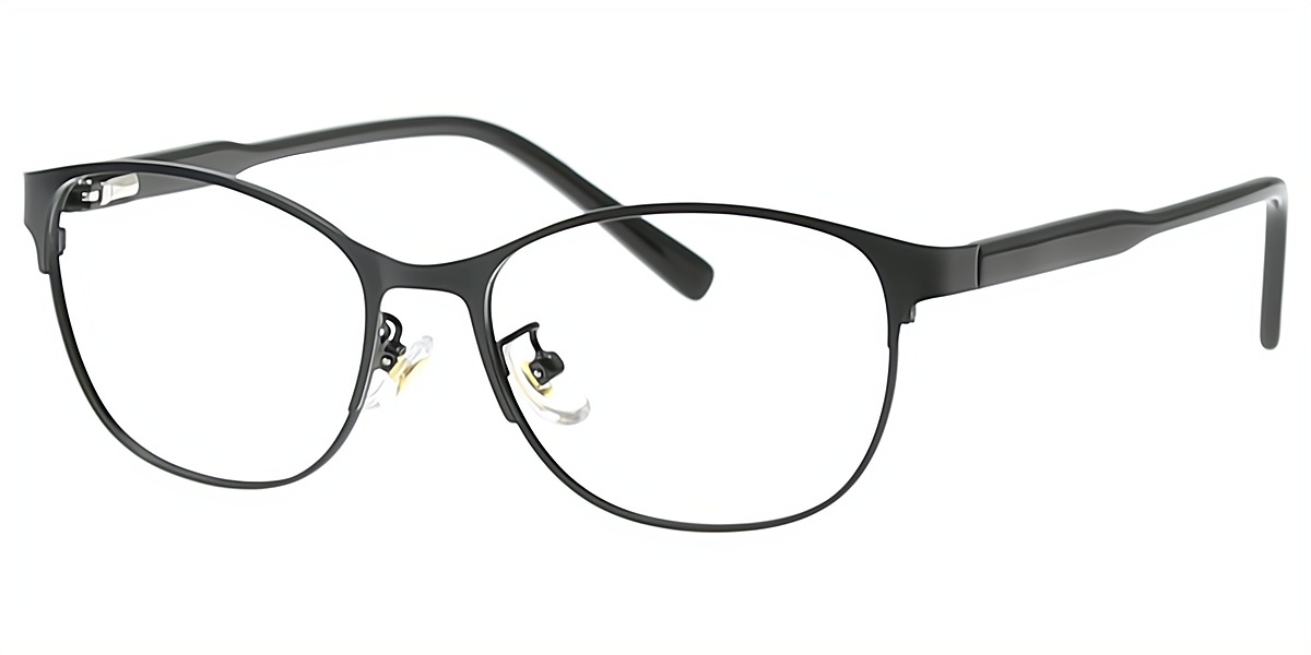 Black Cat Eye Simple Metal Eyeglasses