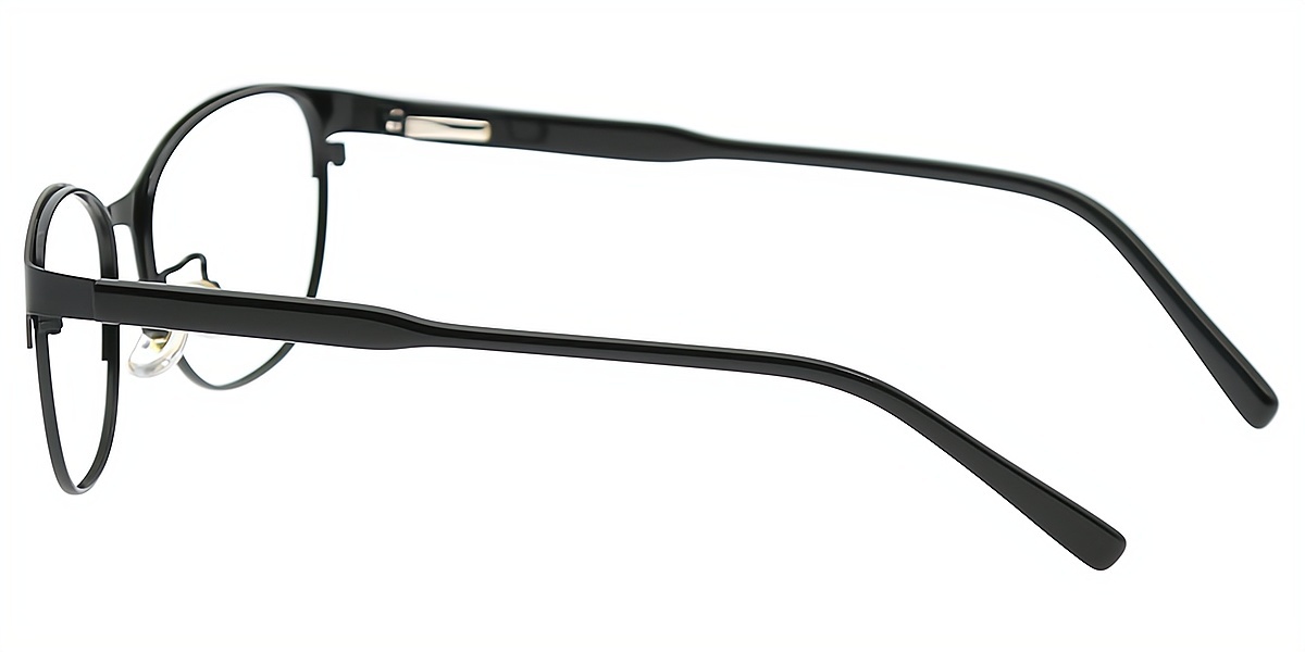 Black Cat Eye Simple Metal Eyeglasses