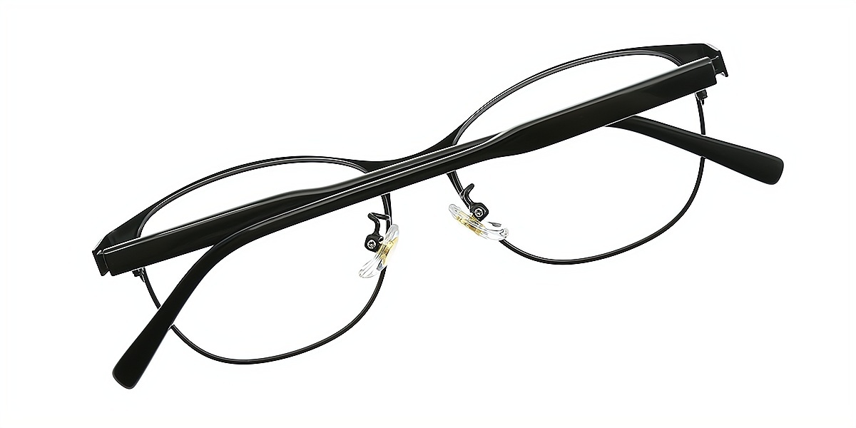 Black Cat Eye Simple Metal Eyeglasses