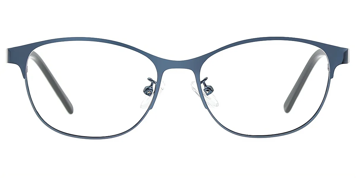 Blue Cat Eye Simple Metal Eyeglasses