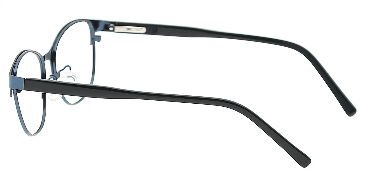 Blue Cat Eye Simple Metal Eyeglasses