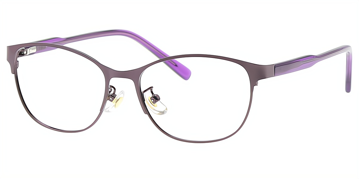 Vince Purple Cat Eye Simple Metal Eyeglasses | Muukal.com