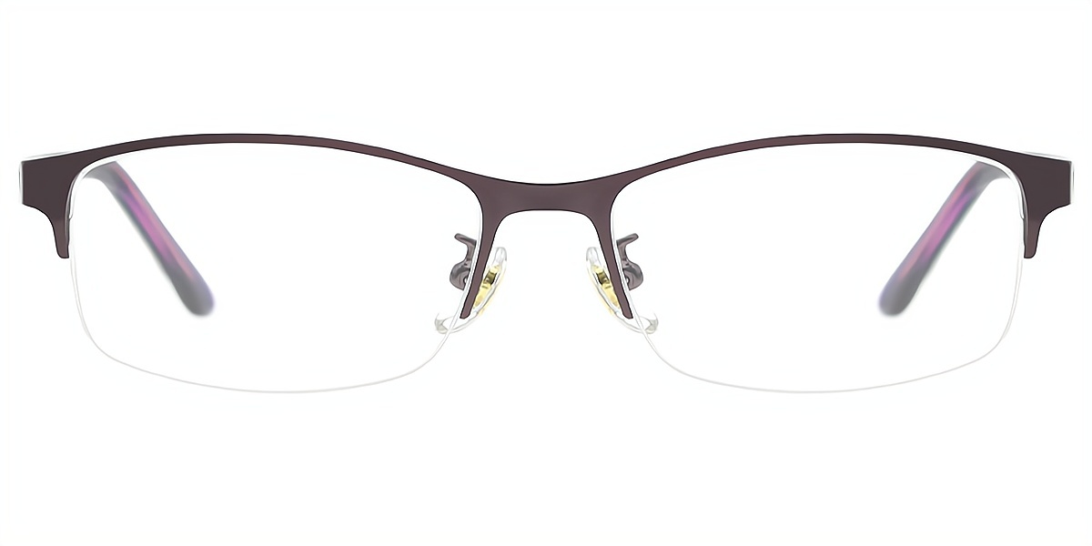 Purple Rectangle Simple Metal Eyeglasses