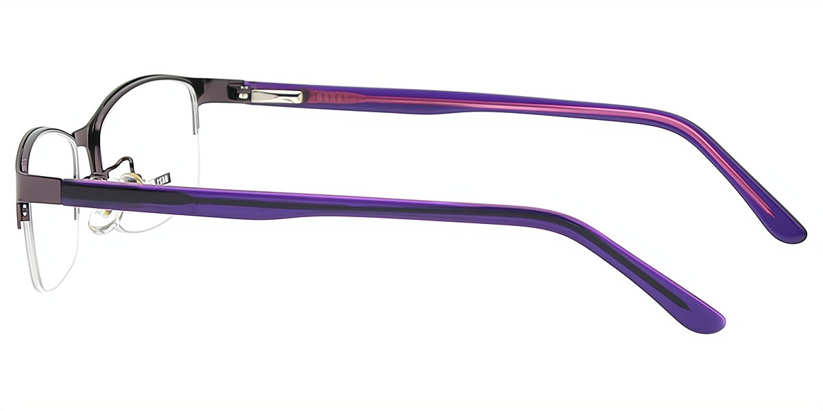 Purple Rectangle Simple Metal Eyeglasses