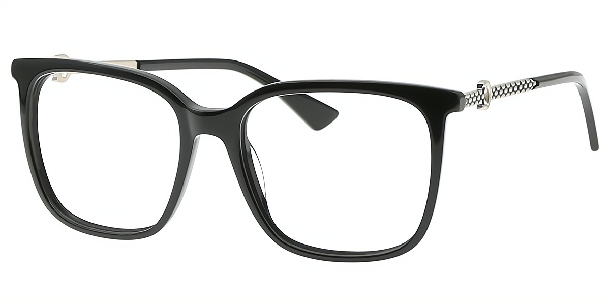 Black Square Classic Oversized Acetate Eyeglasses