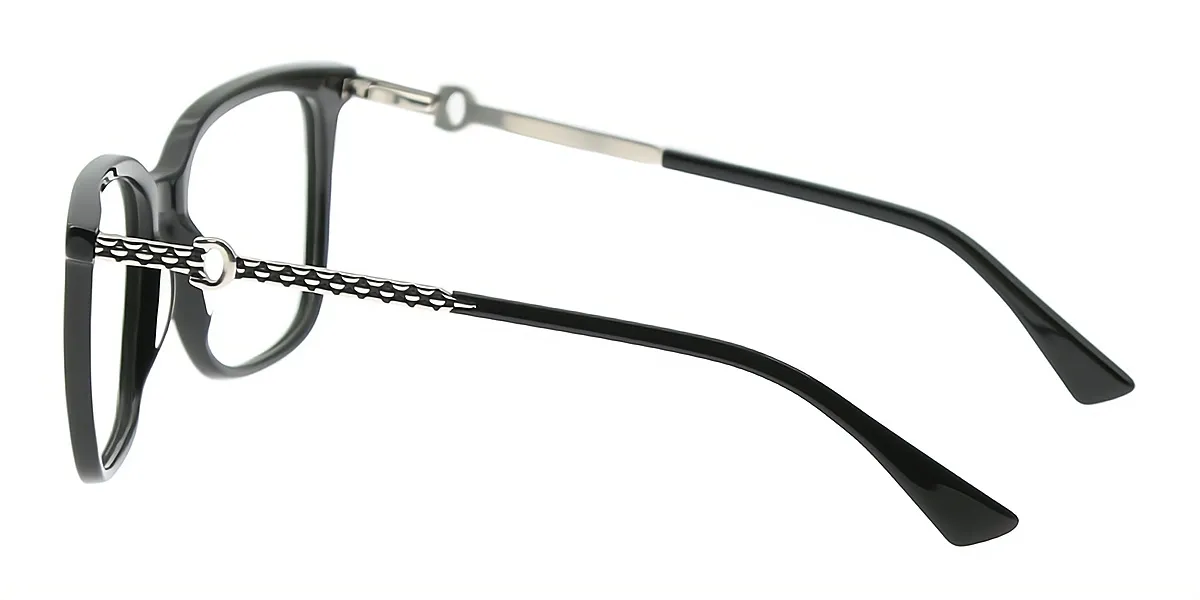Black Square Classic Oversized Acetate Eyeglasses