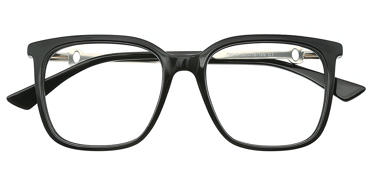 Black Square Classic Oversized Acetate Eyeglasses