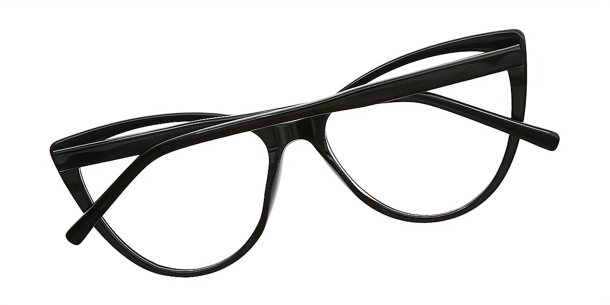 Black Cat Eye Modish Acetate Eyeglasses