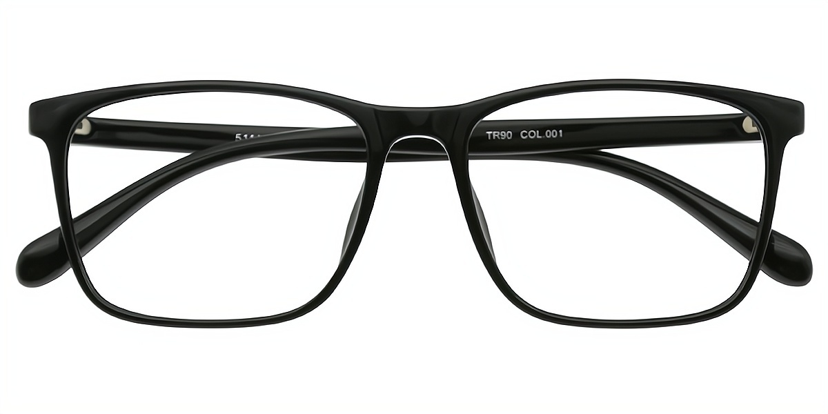 Black Rectangle Classic TR90 Eyeglasses