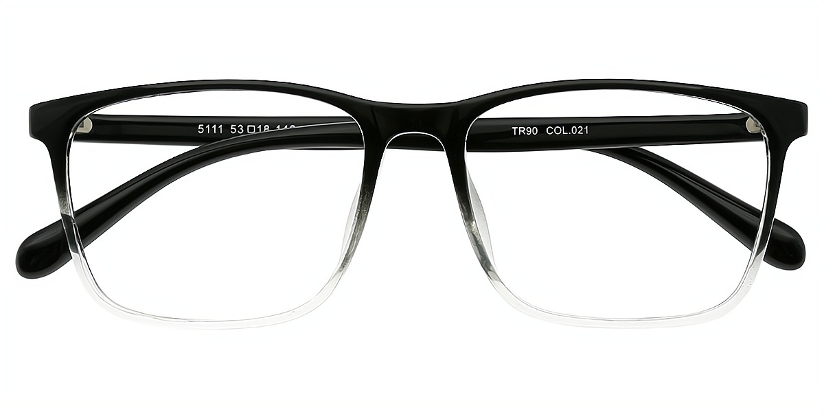 Black Gradient Rectangle Classic TR90 Eyeglasses