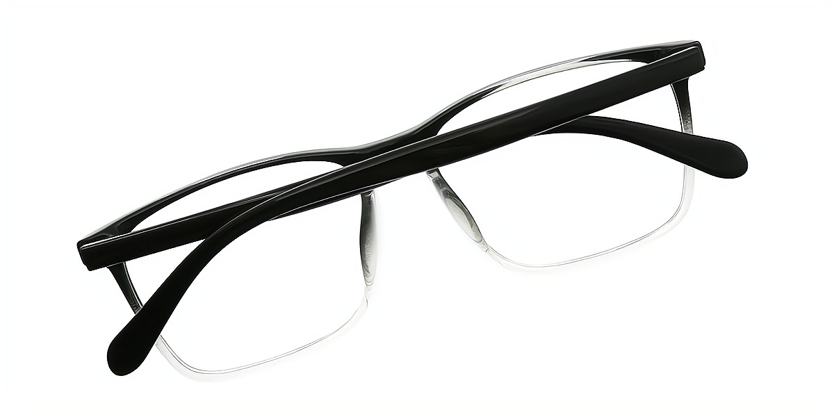 Black Gradient Rectangle Classic TR90 Eyeglasses