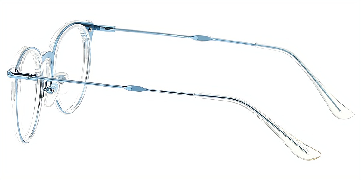 Blue Cat Eye Elegant Mixed Materials Eyeglasses