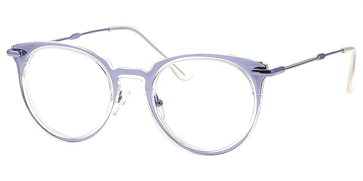 Purple Cat Eye Elegant Mixed Materials Eyeglasses