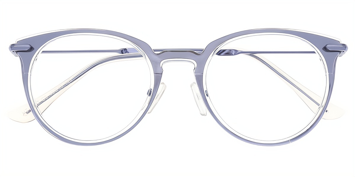 Purple Cat Eye Elegant Mixed Materials Eyeglasses
