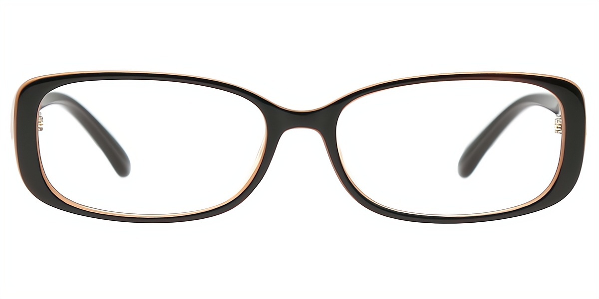 Brown Oval Retro Detailed TR90 Eyeglasses