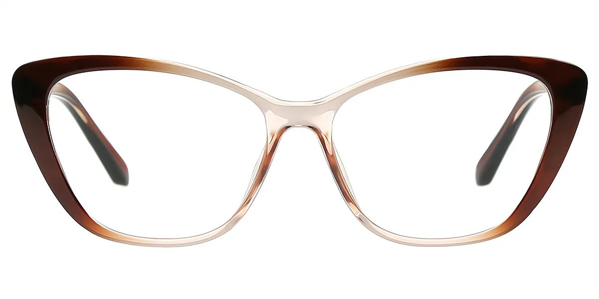 Brown Gradient Cat Eye Chic TR90 Eyeglasses