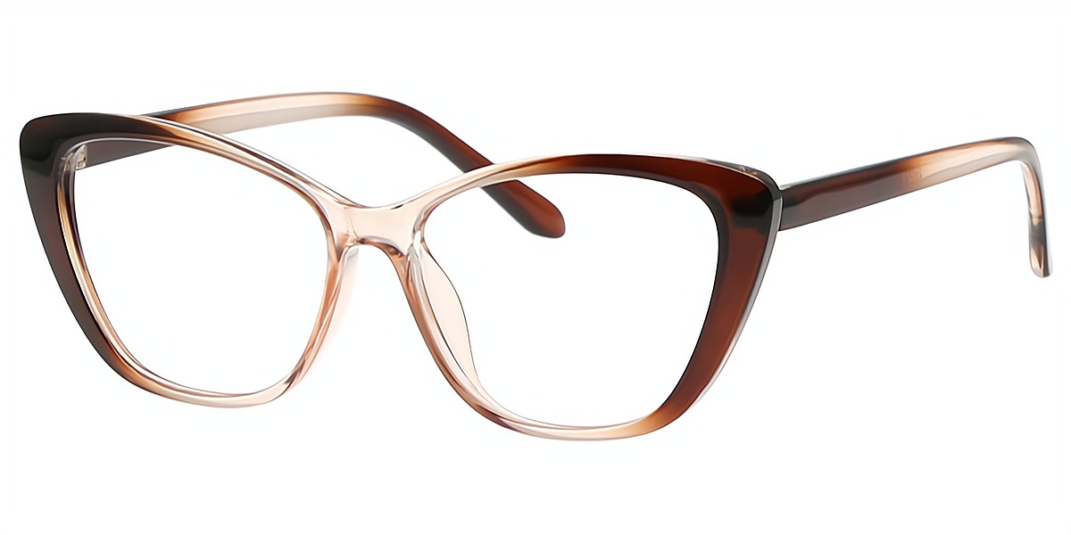 Brown Gradient Cat Eye Chic TR90 Eyeglasses