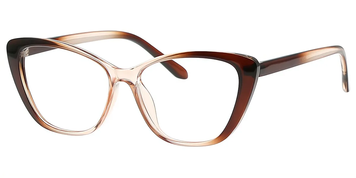 Brown Gradient Cat Eye Chic TR90 Eyeglasses