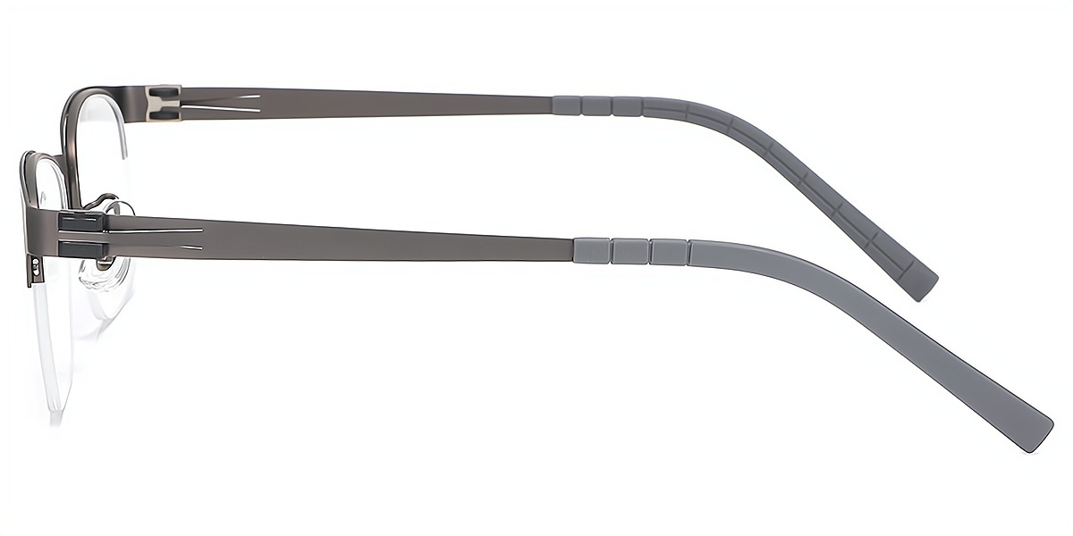 Gray Rectangle Classic Metal Eyeglasses