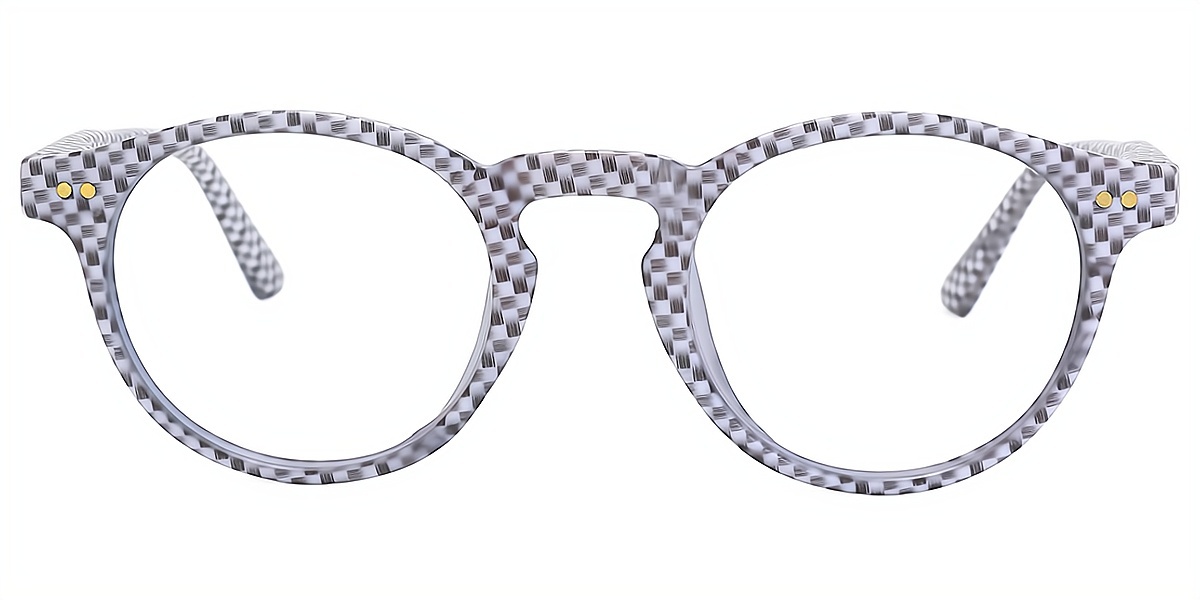 White Oval Hipster Plastic Eyeglasses