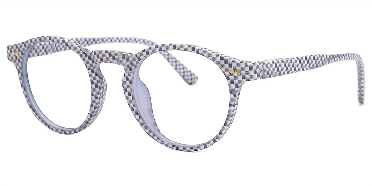 White Oval Hipster Plastic Eyeglasses