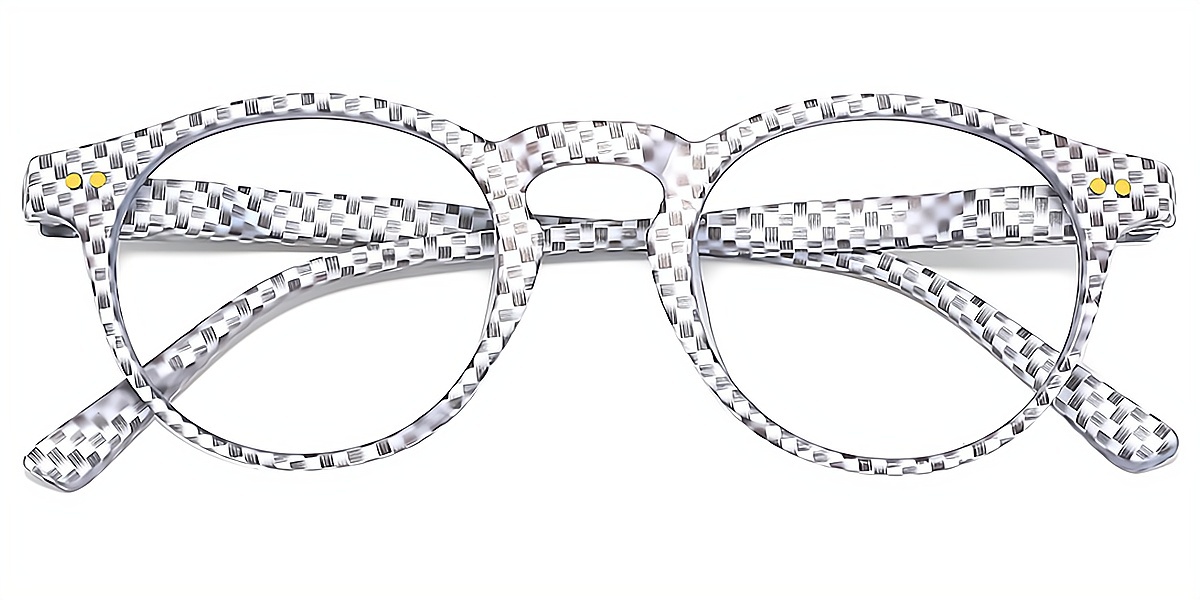 White Oval Hipster Plastic Eyeglasses