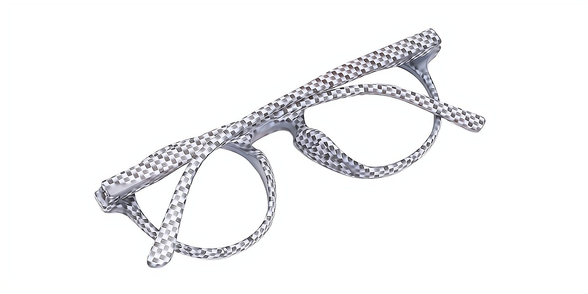 White Oval Hipster Plastic Eyeglasses