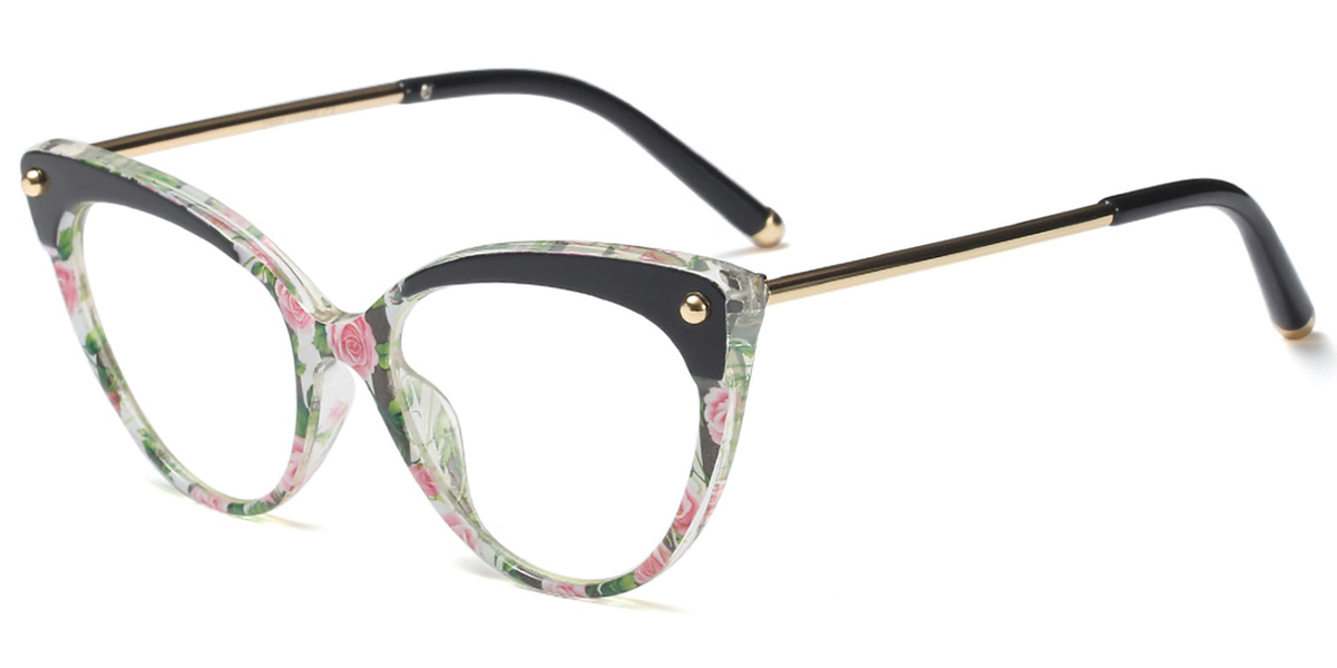 Tr90 Cat Eye Floral Glasses Tortoise Cat Eye Tr90 Eyeglasses 6456